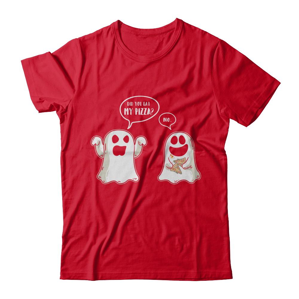 Funny Ghost Halloween Pizza Costume-T-Shirt & Hoodie-Premium T-Shirt-Red