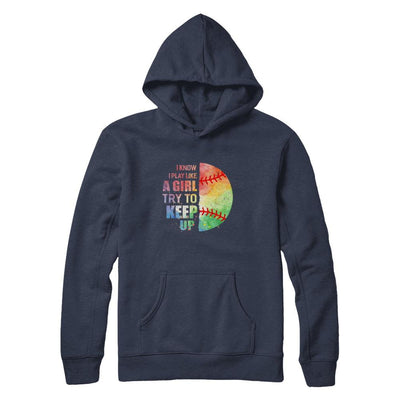 Yeah I Play Like A Girl Softball Girl-T-Shirt & Hoodie-Pullover Hoodie-Navy
