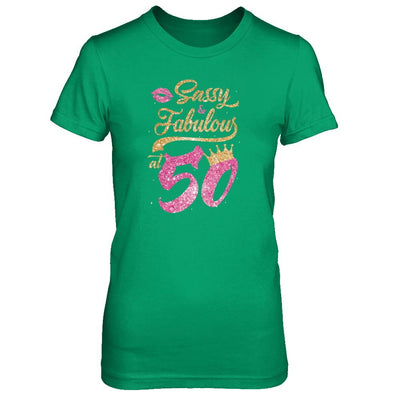 Sassy And Fabulous At 50th 1971 Birthday Gift-T-Shirt & Tank Top-Women's T-Shirt-Irish Green