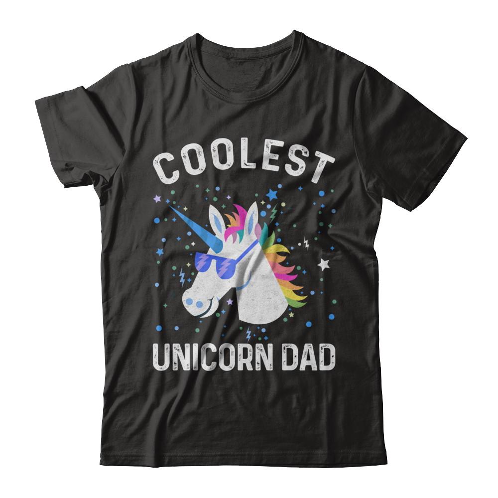Coolest Unicorn Dad Cute Funny Unicorn Fathers Day-T-Shirt & Hoodie-Classic T-Shirt-Black