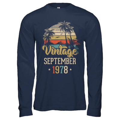 Retro Classic Vintage September 1978 43th Birthday Gift-T-Shirt & Hoodie-Long Sleeve T-Shirt-Navy
