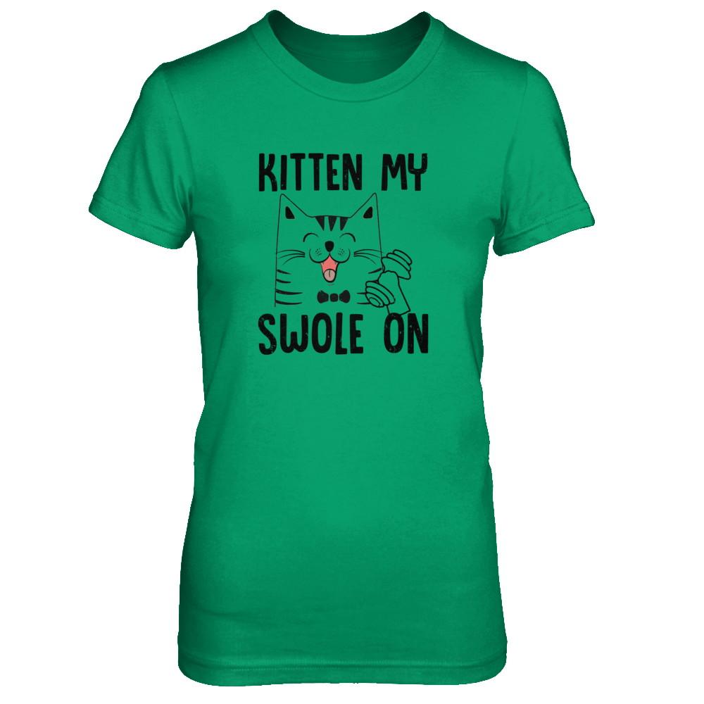 Kitten My Swole On Cat Fitness Gym-T-Shirt & Tank Top-Women's T-Shirt-Irish Green