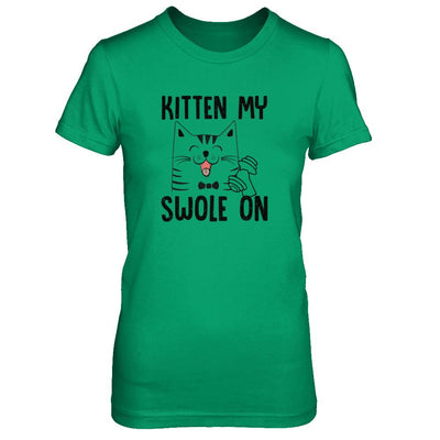 Kitten My Swole On Cat Fitness Gym-T-Shirt & Tank Top-Women's T-Shirt-Irish Green