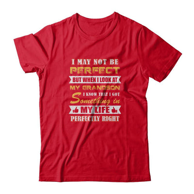 I May Not Be Perfect But When I Look At My Grandson-T-Shirt & Tank Top-Premium T-Shirt-Red