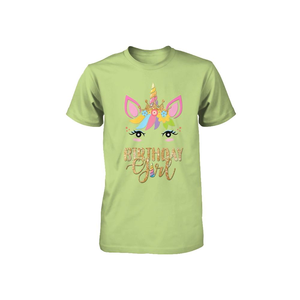 Cute Unicorn Girl Daughter Birthday Gift Youth-Youth Shirt-Toddler T-Shirt-Key Lime