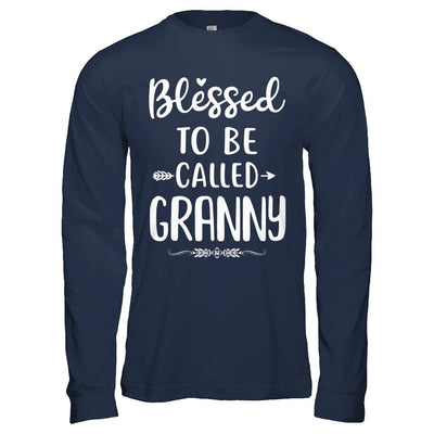 Funny Grandma Blessed To Be Called Granny-T-Shirt & Hoodie-Long Sleeve T-Shirt-Navy