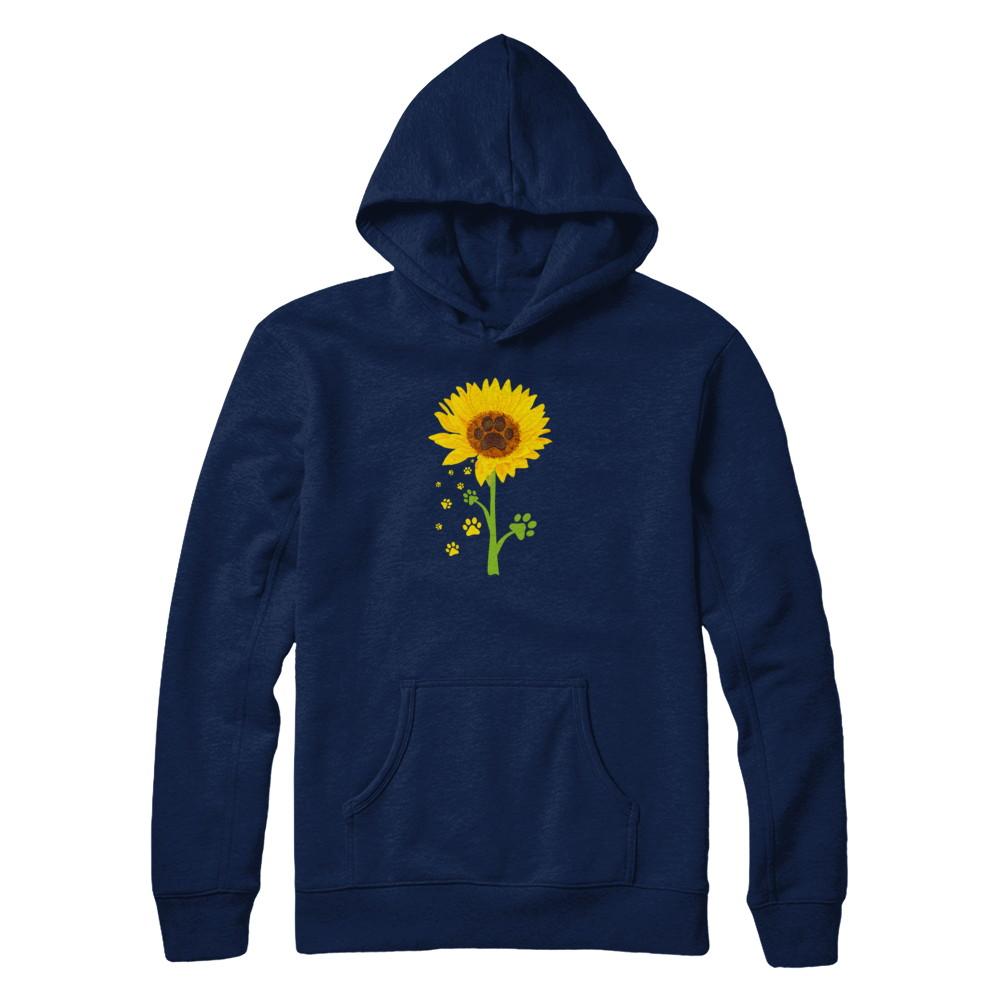 Funny Sunflower Cat Dog Paw Lover-T-Shirt & Tank Top-Pullover Hoodie-Navy