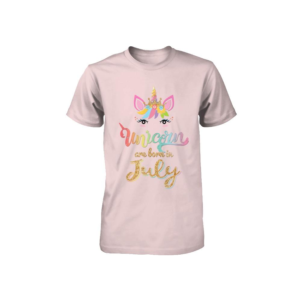 Cute Unicorns Are Born In July Birthday Gift Youth-Youth Shirt-Toddler T-Shirt-Pink