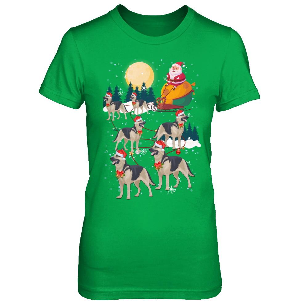 Dog Reindeer German Shepherd Christmas Gift-T-Shirt & Sweatshirt-Women's T-Shirt-Irish Green