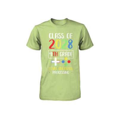 Class Of 2028 4th Grade Level Unlock Gaming Back Go School Youth-Youth Shirt-Toddler T-Shirt-Key Lime