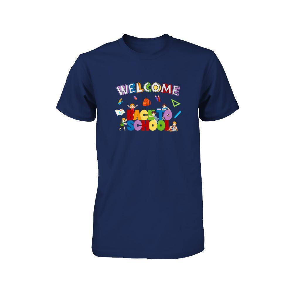 Welcome Back To School Youth-T-Shirt & Hoodie-Youth T-Shirt-Navy