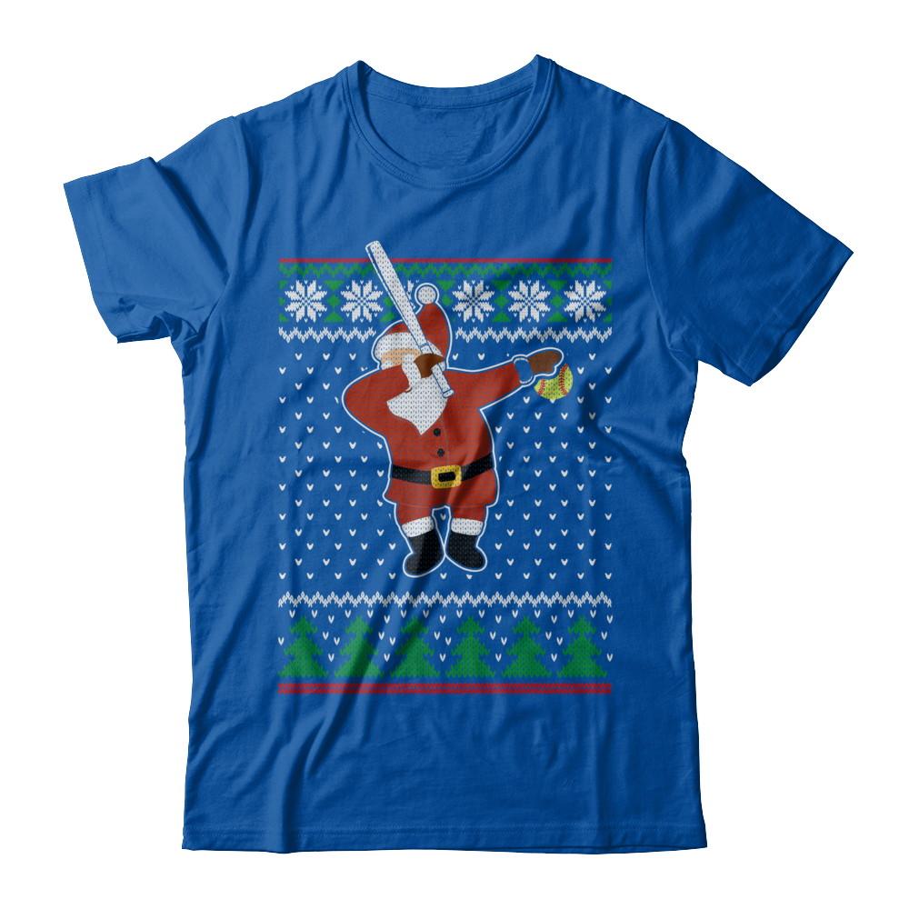 Dabbing Santa Softball Ugly Sweater Christmas-T-Shirt & Sweatshirt-Premium T-Shirt-Royal