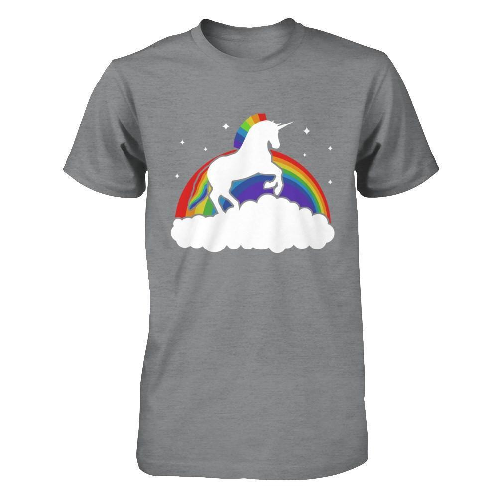 Totally Straight Unicorn Rainbow Gay Pride-T-Shirt & Hoodie-Classic T-Shirt-Sport Grey
