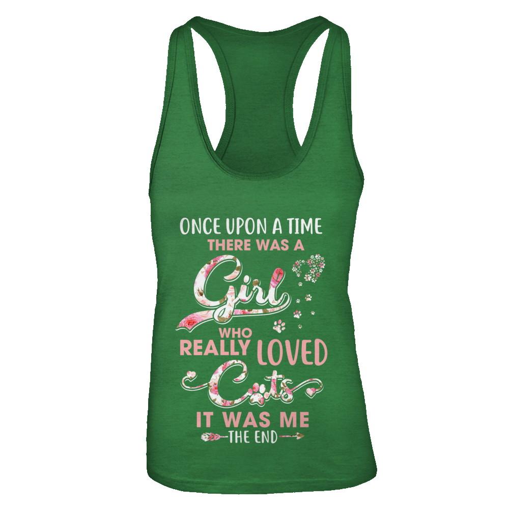 Once Upon A Time There Was A Girl Who Really Loved Cats-T-Shirt & Tank Top-Women's Ideal Racerback Tank-Kelly Green
