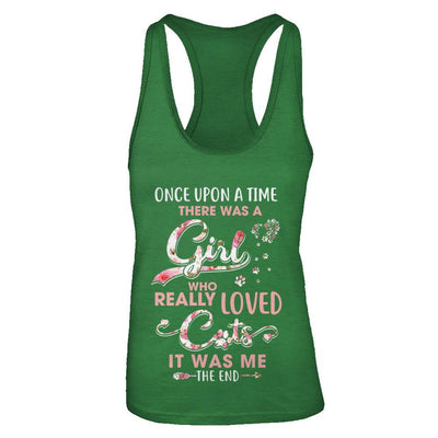 Once Upon A Time There Was A Girl Who Really Loved Cats-T-Shirt & Tank Top-Women's Ideal Racerback Tank-Kelly Green