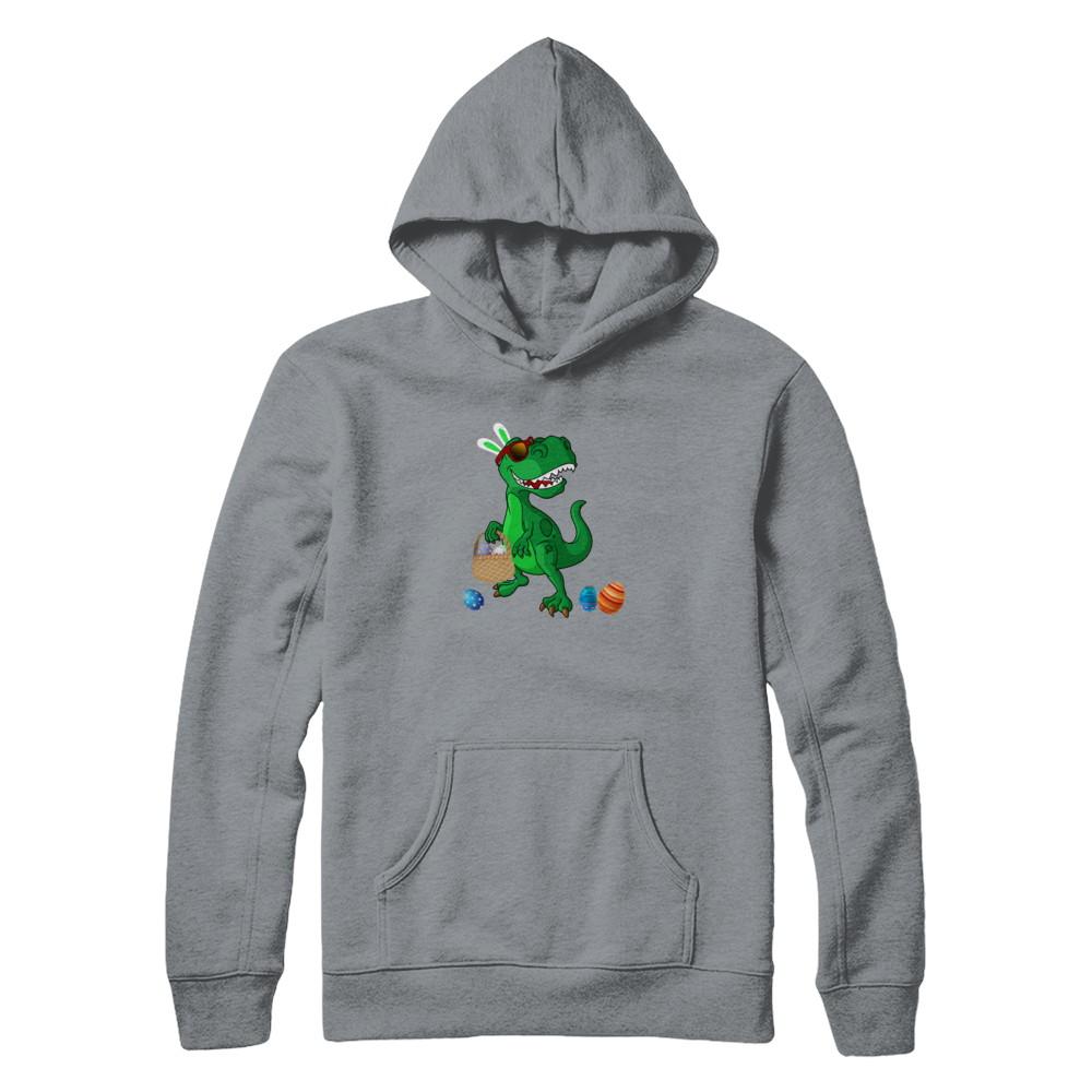 Funny Dabbing Cool Easter Bunny Dinosaur-T-Shirt & Tank Top-Pullover Hoodie-Light Steel