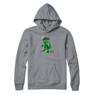 Funny Dabbing Cool Easter Bunny Dinosaur-T-Shirt & Tank Top-Pullover Hoodie-Light Steel