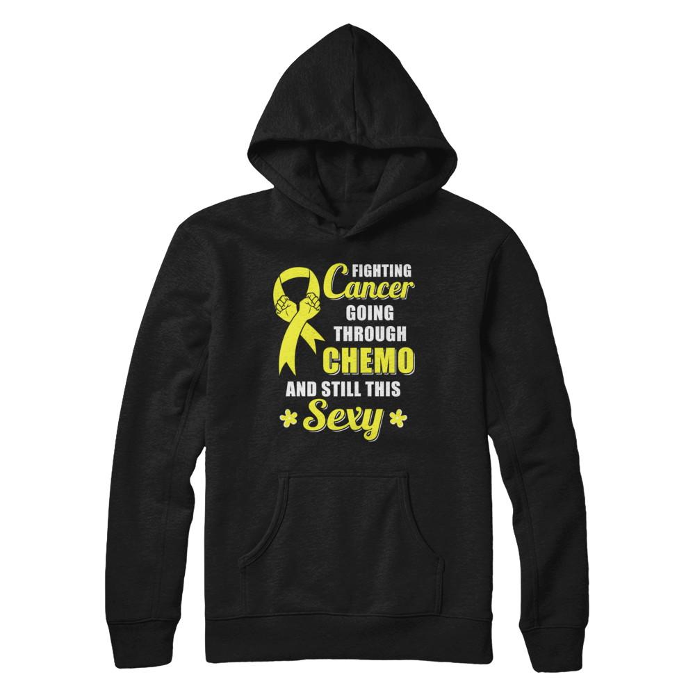 Fighting Cancer Chemo And Still This Sexy Yellow Awareness-T-Shirt & Hoodie-Pullover Hoodie-Black