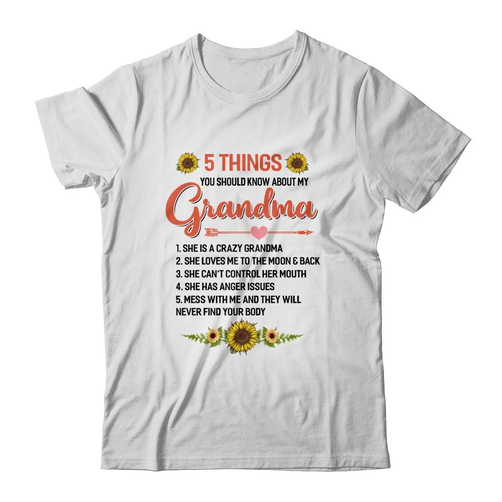 5 Things You Should Know About My Grandma-T-Shirt & Hoodie-Classic T-Shirt-White