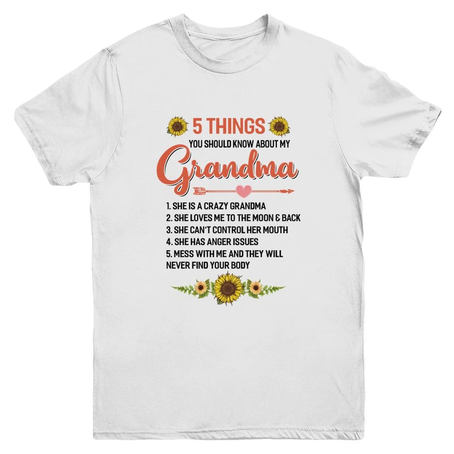5 Things You Should Know About My Grandma Youth-Youth Shirt-Youth T-Shirt-White