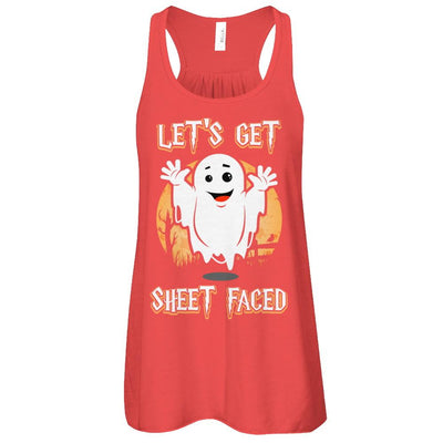 Halloween Let's Get Sheet Faced-T-Shirt & Tank Top-Women's Flowy Racerback Tank-Red