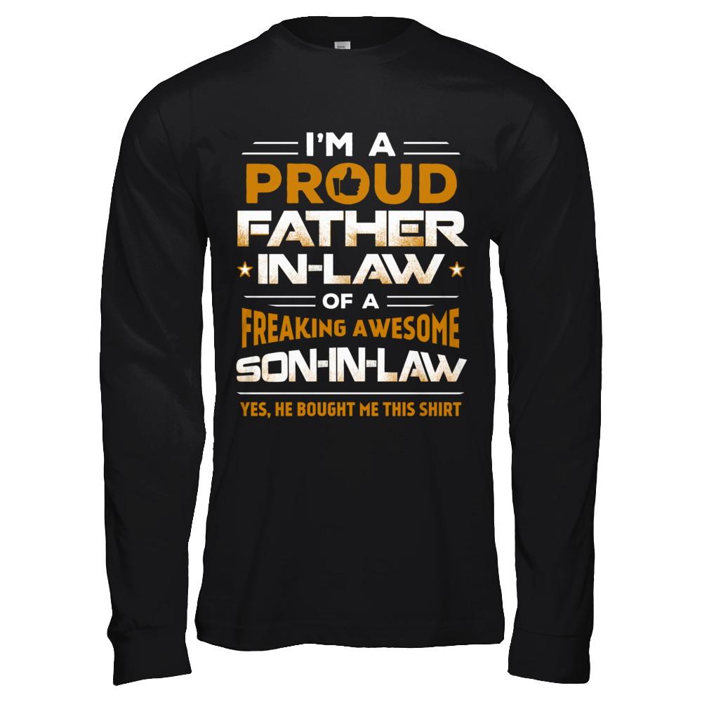 Proud Father-In-Law Freaking Awesome Son-In-Law-T-Shirt & Hoodie-Long Sleeve T-Shirt-Black