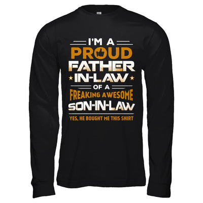Proud Father-In-Law Freaking Awesome Son-In-Law-T-Shirt & Hoodie-Long Sleeve T-Shirt-Black