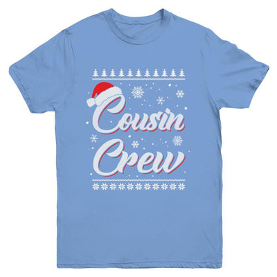 Matching Family Christmas Cousin Crew Ugly Sweater Youth-Youth Shirt-Youth T-Shirt-Carolina Blue