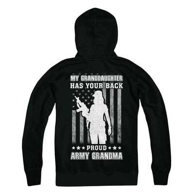 My Granddaughter Has Your Back Proud Proud Army Grandma-T-Shirt & Hoodie-Pullover Hoodie-Black