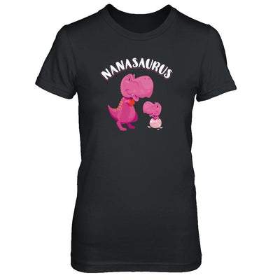 Nana Nanasaurus Rex Cute Dinosaur Mothers Day-T-Shirt & Tank Top-Women's T-Shirt-Black