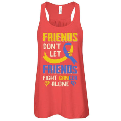 Friends Don't Let Friends Fight Cancer Alone Down Syndrome Awareness-T-Shirt & Tank Top-Women's Flowy Racerback Tank-Red