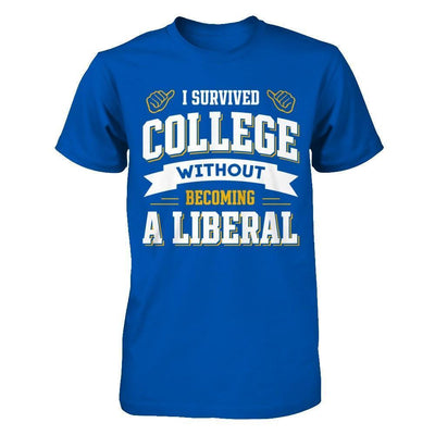 I Survived College Without Becoming A Liberal-T-Shirt & Hoodie-Premium T-Shirt-Royal