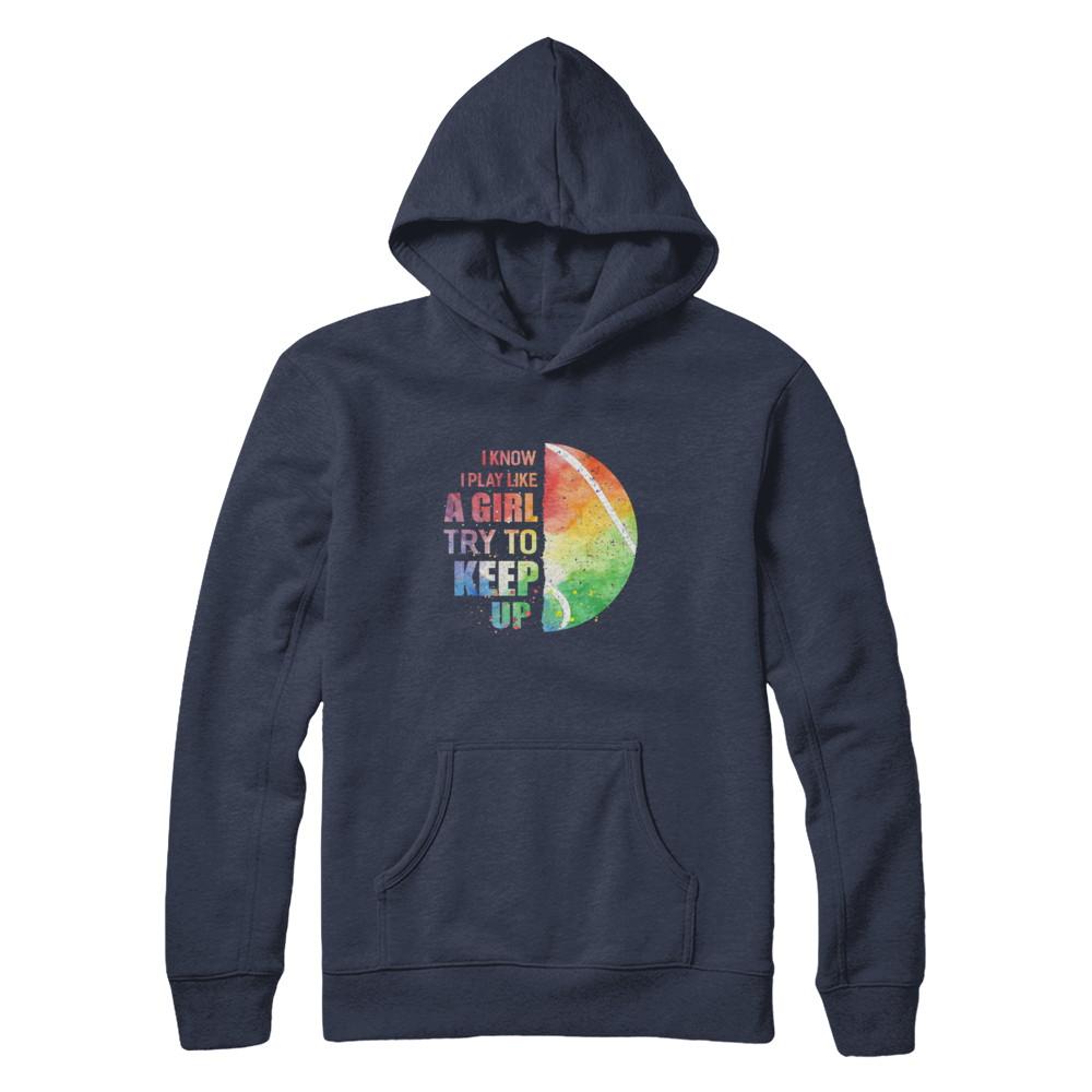 Yeah I Play Like A Girl Tennis Girl-T-Shirt & Hoodie-Pullover Hoodie-Navy