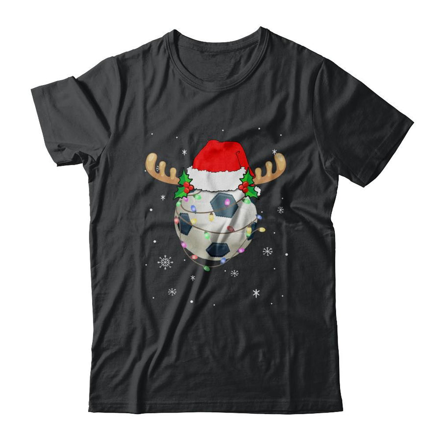 Santa Hat Soccer Reindeer Christmas Gifts-T-Shirt & Sweatshirt-Classic T-Shirt-Black