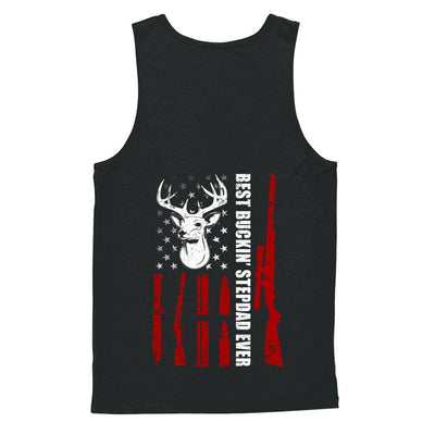 Best Buckin' Stepfather Ever Deer Hunting Stepdad Fathers Day-T-Shirt & Hoodie-Unisex Tank-Black