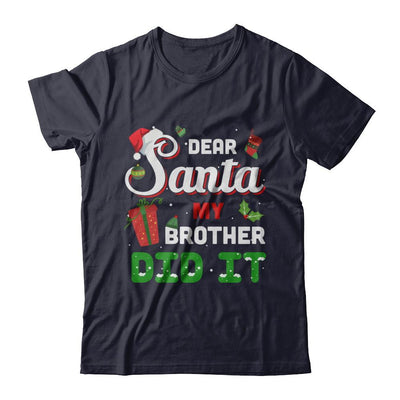 Dear Santa My Brother Did It Christmas-T-Shirt & Hoodie-Premium T-Shirt-Midnight Navy