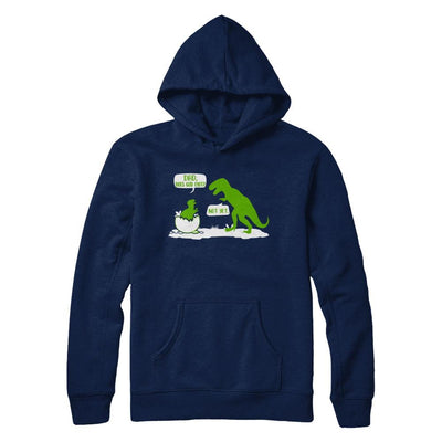Dad Does God Exist Dinosaurs Funny-T-Shirt & Hoodie-Hanes - Heavyweight Pullover Hoodie-Navy