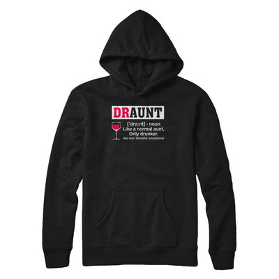 Funny Drunk Aunt Definition Drink Wine Lover-T-Shirt & Hoodie-Pullover Hoodie-Black