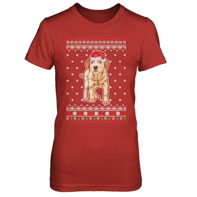 Labrador Christmas Ugly Sweater Lights Dog Xmas Gift-T-Shirt & Sweatshirt-Women's T-Shirt-Red