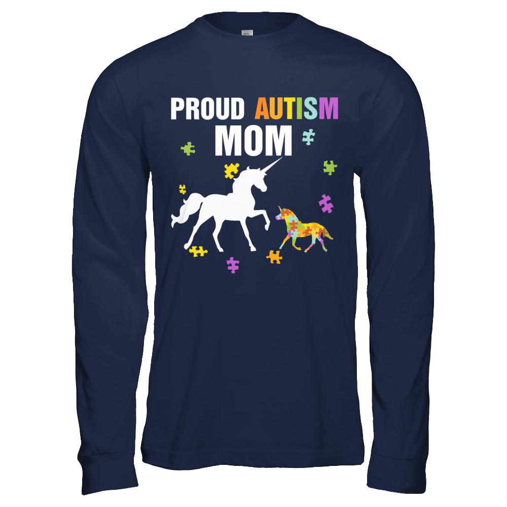 Proud Autism Mom Unicorn Autism Awareness-T-Shirt & Hoodie-