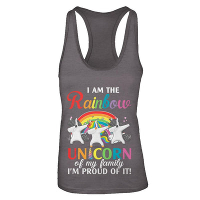 I Am The Rainbow Unicorn Of My Family Lesbian LGBT-T-Shirt & Tank Top-Women's Ideal Racerback Tank-Dark Grey