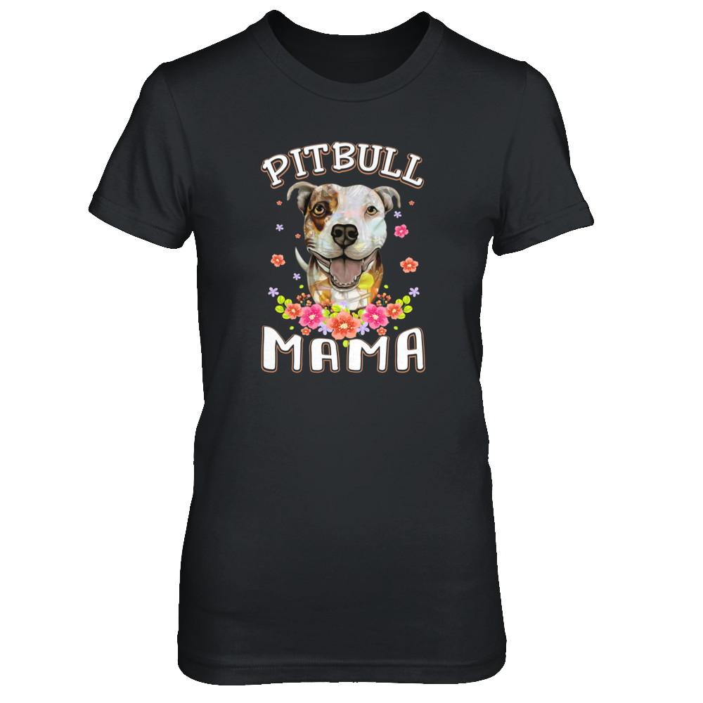 Proud Pitbull Mom Pitbull Mama-T-Shirt & Tank Top-Women's T-Shirt-Black