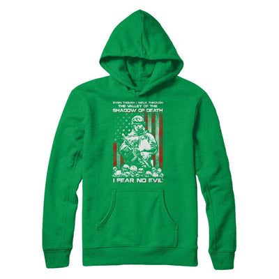 Veteran I Walk Through Shadow Of Death I Fear No Evil-T-Shirt & Hoodie-Pullover Hoodie-Irish Green