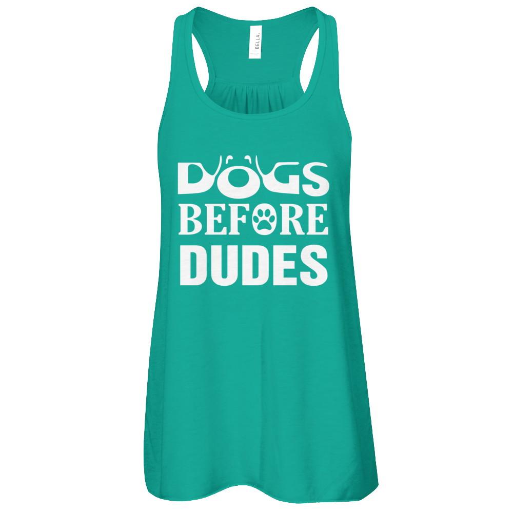Dogs Before Dudes-T-Shirt & Tank Top-Women's Flowy Racerback Tank-Kelly