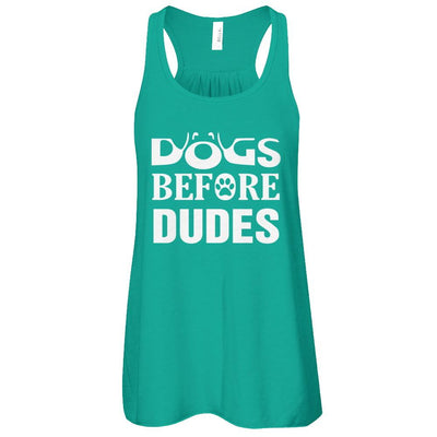 Dogs Before Dudes-T-Shirt & Tank Top-Women's Flowy Racerback Tank-Kelly