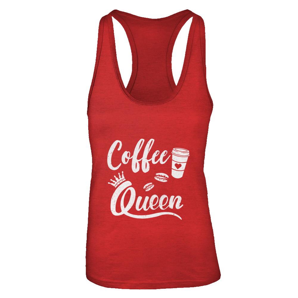 Coffee Queen Coffee Queen Funny-T-Shirt & Tank Top-Women's Ideal Racerback Tank-Red
