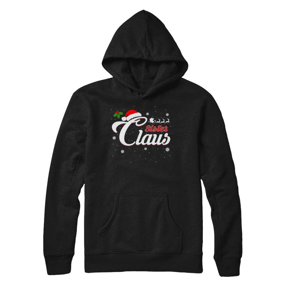Matching Family Christmas Sister Claus-T-Shirt & Sweatshirt-Pullover Hoodie-Black