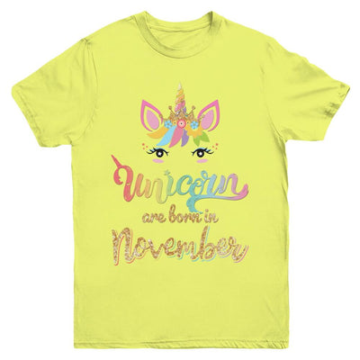 Cute Unicorns Are Born In November Birthday Gift Youth-Youth Shirt-Youth T-Shirt-Daisy
