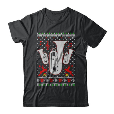 Santa Tuba Ugly Christmas Sweater Gifts-T-Shirt & Sweatshirt-Classic T-Shirt-Black