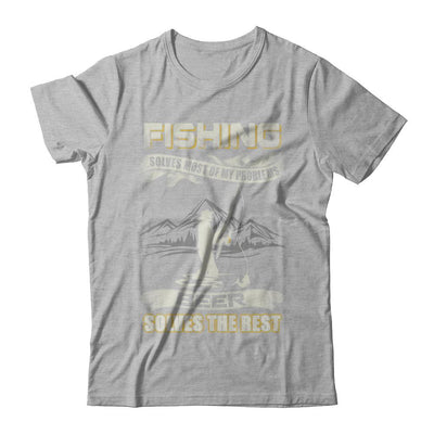 Fishing Solves Most of My Problems Beer Solves The Rest-T-Shirt & Hoodie-Premium T-Shirt-Heather Gray